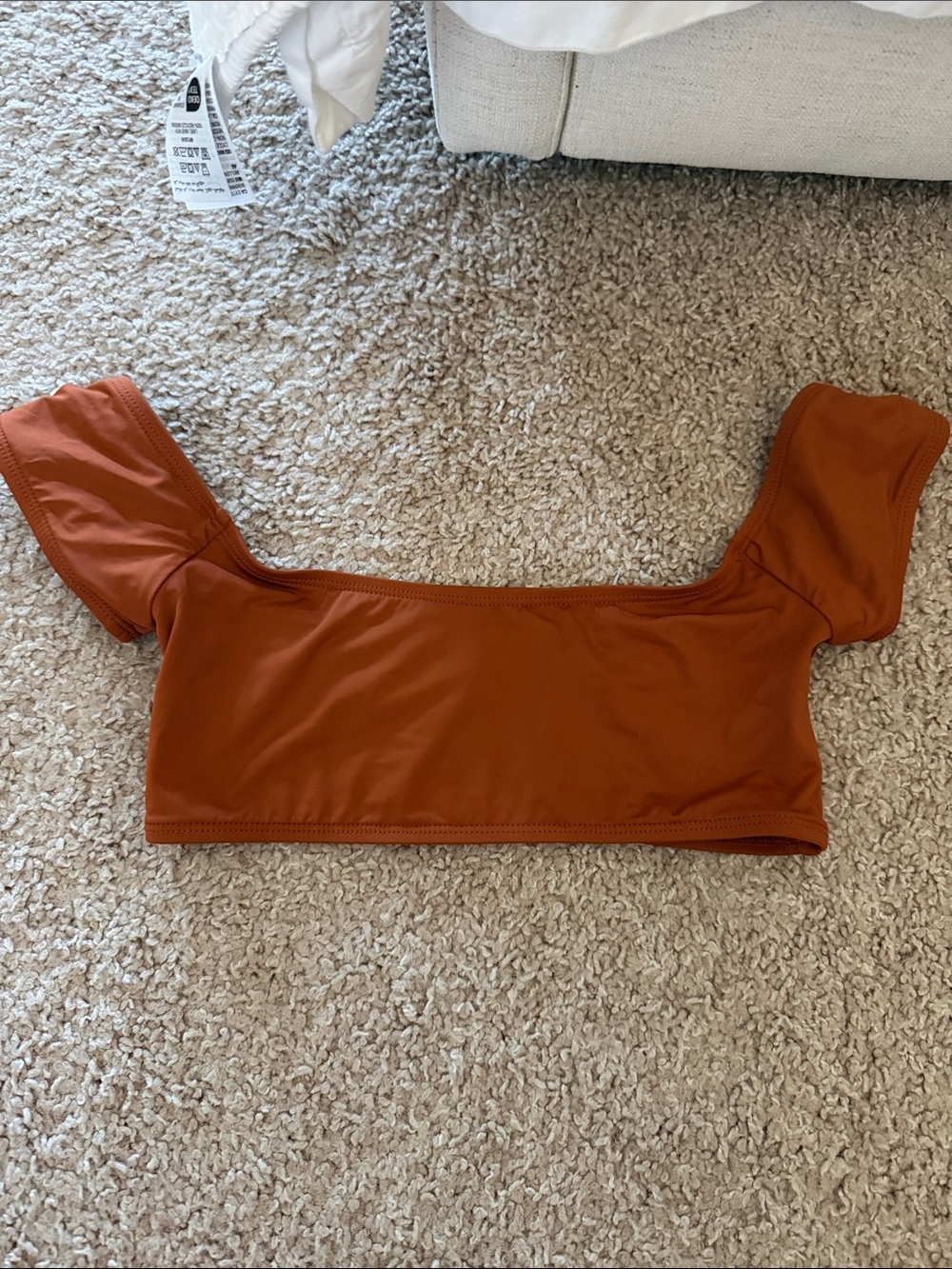 Dippin' Daisy's Rust Orange Off-Shoulder Crop Top